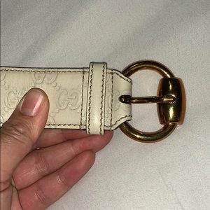 Gucci white leather  guccissima belts